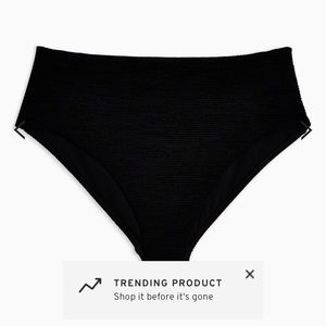 Black Topshop crinkle high waisted bikini bottoms